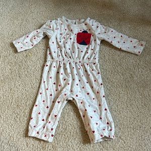 Lady bug onesie with hearts - 6m